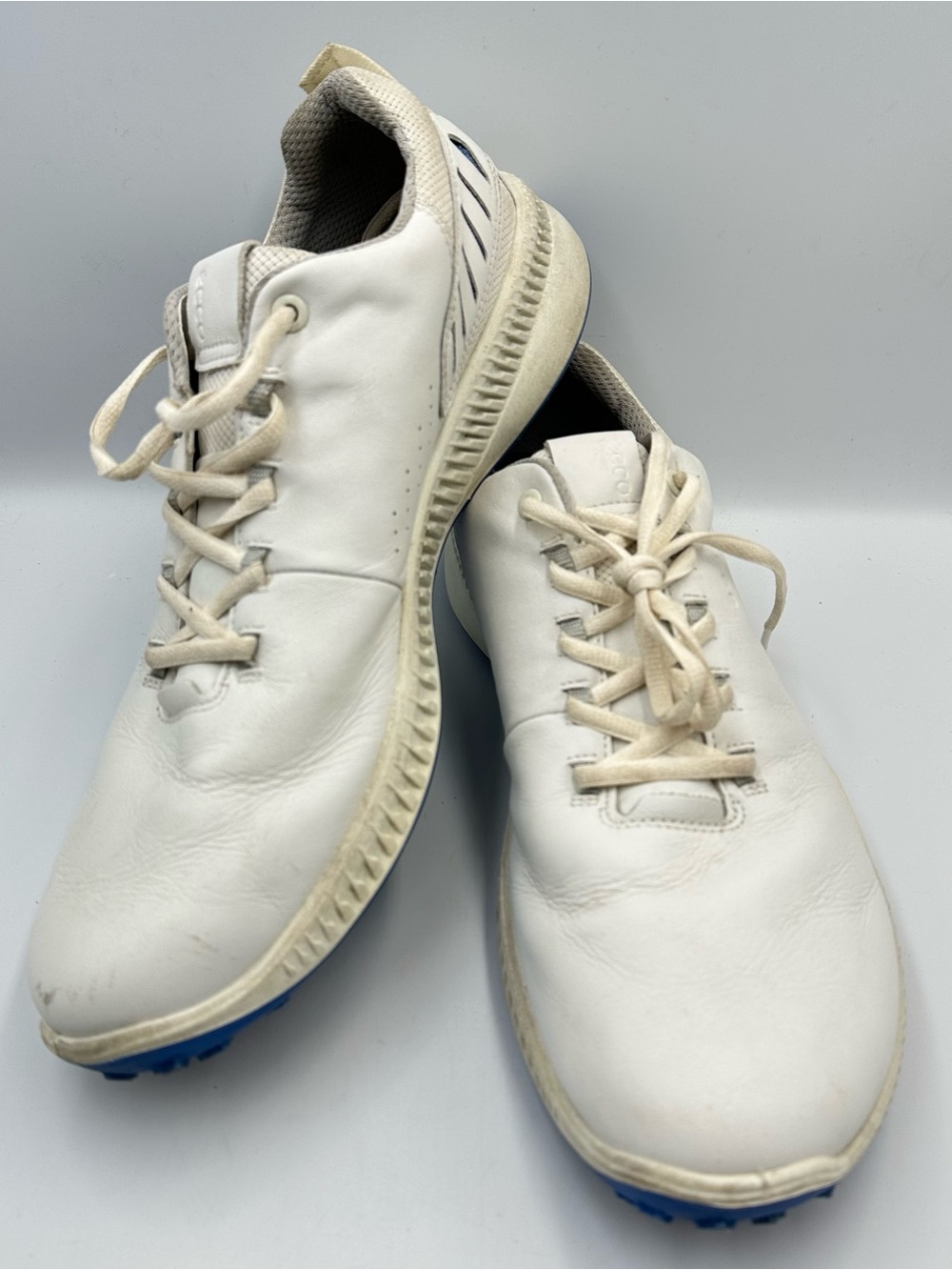 Ecco Golf Shoe S-Hybrid Spikeless Leather Mens 11-11.5 Lace Up Comfort Cushion